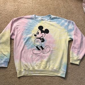 Tie-dye Mickey Mouse Crewneck Sweatshirt Large